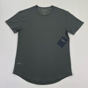 BYLT Basics T Shirt Men’s M Charcoal Gray Curve Hem Drop Cut Lux Tee NWT